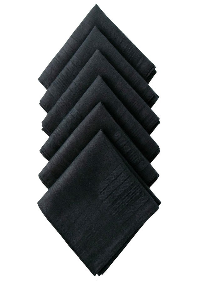 CoCoUSM Men's Handkerchiefs 100% Cotton Solid Black Hankies Set 6 PCS - Image 3